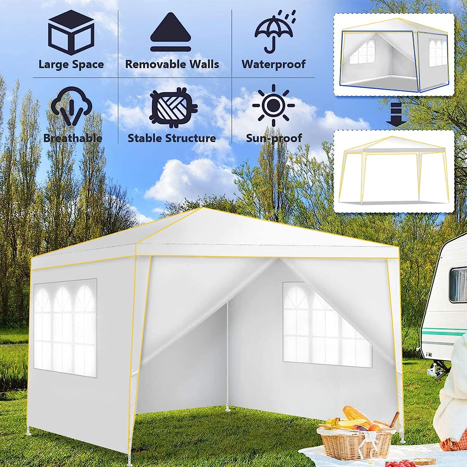 COBIZI 10'x10' Pop Up Outdoor Waterproof Commercial Canopy HZC000047