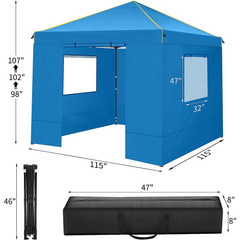 COBIZI Pop Up Canopy Shade Wasserdichtes Zelt 10'x10' mit Seitenwänden