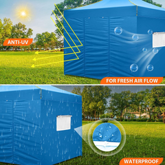 COBIZI Pop Up Canopy Shade Wasserdichtes Zelt 10'x10' mit Seitenwänden