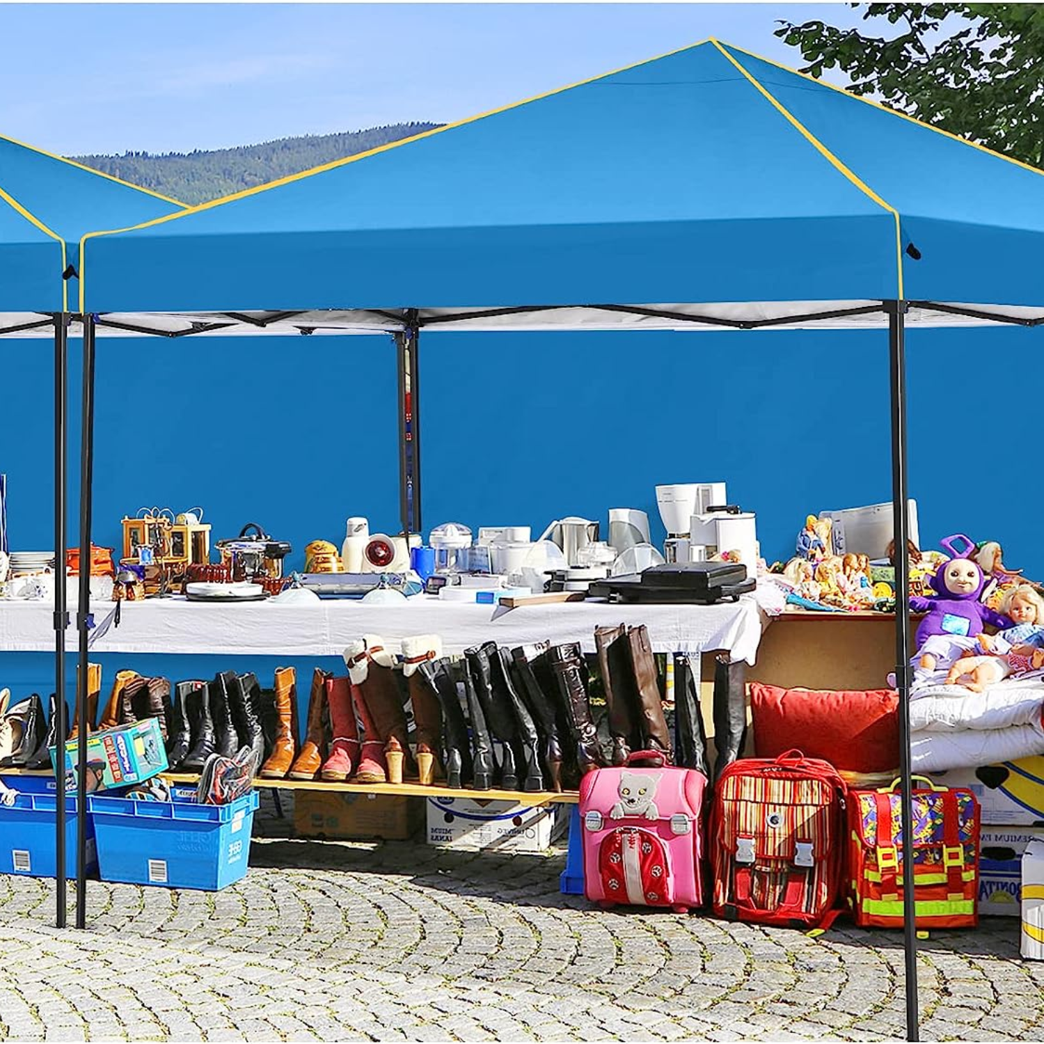 COBIZI 10'x10' Pop-Up Outdoor Waterproof  Canopy with 4 Removable Sidewall and Mesh Windows HZC000048