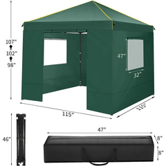 COBIZI Pop Up Canopy Shade Wasserdichtes Zelt 10'x10' mit Seitenwänden