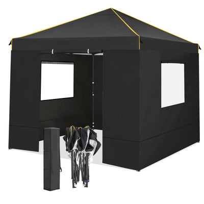 COBIZI 10'x10' Pop Up Outdoor Canopy with 4 Removable Sidewall and Mesh Windows HZC48