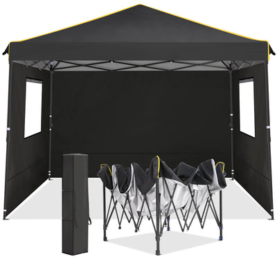 COBIZI 10'x10' Pop Up Outdoor Canopy with 4 Removable Sidewall and Mesh Windows HZC48