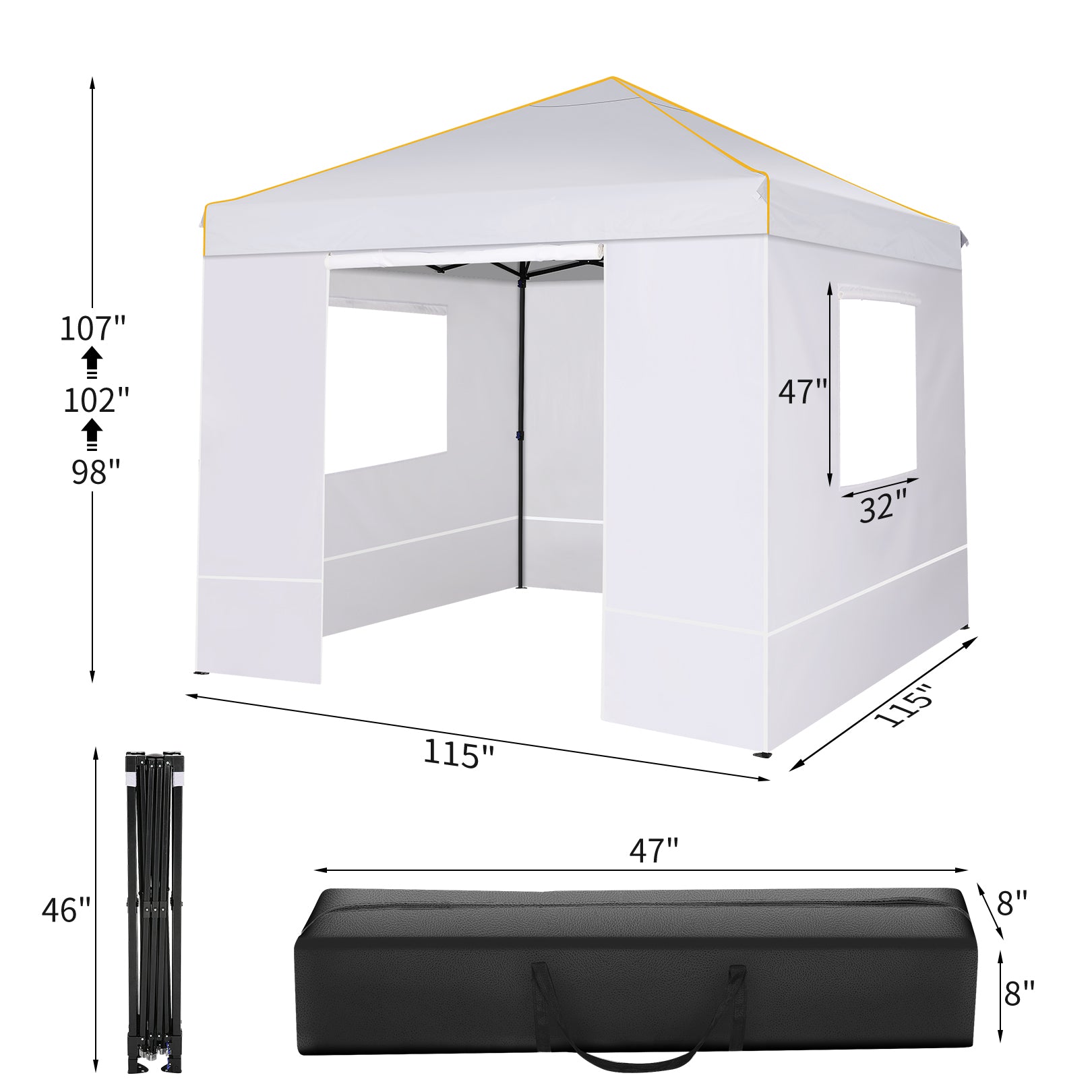 HOTEEL 10x10 Pop up Canopy Tent with 4 Removable Sidewalls,Waterproof Commercial Instant Gazebo,Outdoor Party Tents with Carry Bag