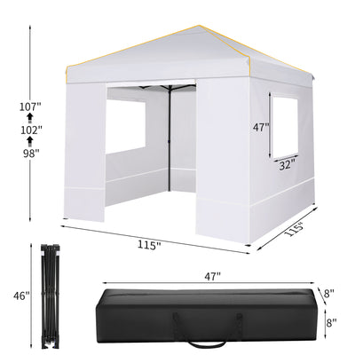 HOTEEL 10x10 Pop up Canopy Tent with 4 Removable Sidewalls,Waterproof Commercial Instant Gazebo,Outdoor Party Tents with Carry Bag
