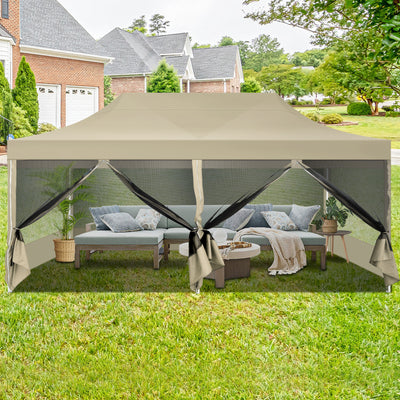 COBIZI 10'x20' Heavy Duty Canopy Gazebo, Ez up with 6 Netting Sidewalls SPC97