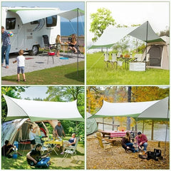 COBIZI 12x14FT Camping Tarp Waterproof Hammock Rain Fly UV UPF50+ Tent Tarp for Under Tent,Outdoor,Traveling, Hilking and Backpacking Trips, Blue & White