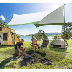 COBIZI 12x14FT Camping Tarp Waterproof Hammock Rain Fly UV UPF50+ Tent Tarp for Under Tent,Outdoor,Traveling, Hilking and Backpacking Trips, Blue & White