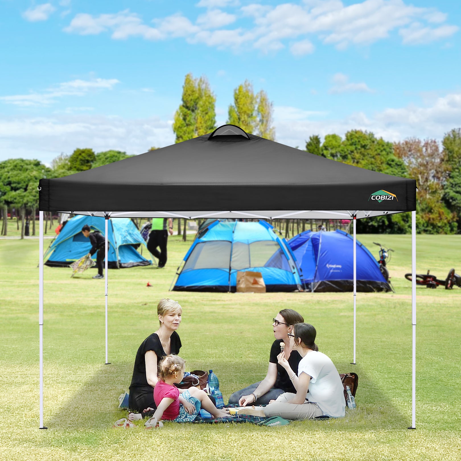 COBIZI Pop Up Canopy Shade Waterproof Tent 10'x10' With Sidewalls Vent SPC201