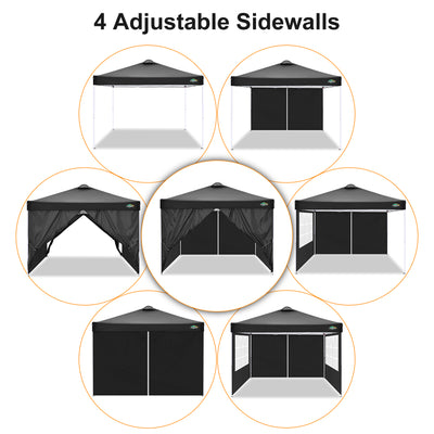 COBIZI Pop Up Canopy Shade Waterproof Tent 10'x10' With Sidewalls Vent SPC201