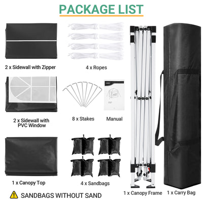 COBIZI 10x10 Pop Up Canopy Tent with 4 Sidewalls