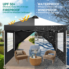 COBIZI 10x10 Pop Up Canopy Tent with 4 Sidewalls
