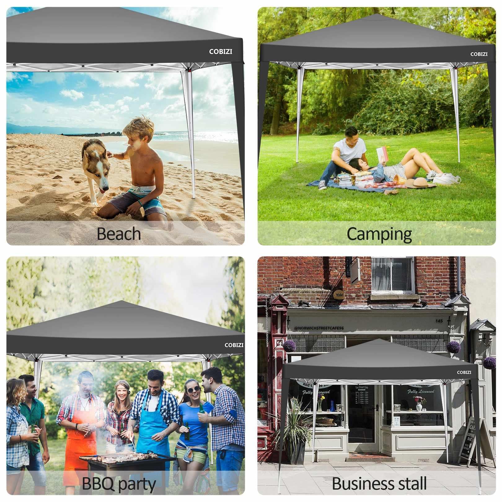 COBIZI Pop Up Canopy Gazebo Outdoor Shade Tent 10'X10' With 4 Sand Bag SPC000265