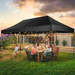 COBIZI 10'x20' Heavy Duty Pop up Canopy EZ Commercial Outdoor Tent Portable Party Wedding Instant Canopy Shelter All Season Anti-UV Waterproof Tent Gazebo with 6 Removable Sidewalls, Roller Bag