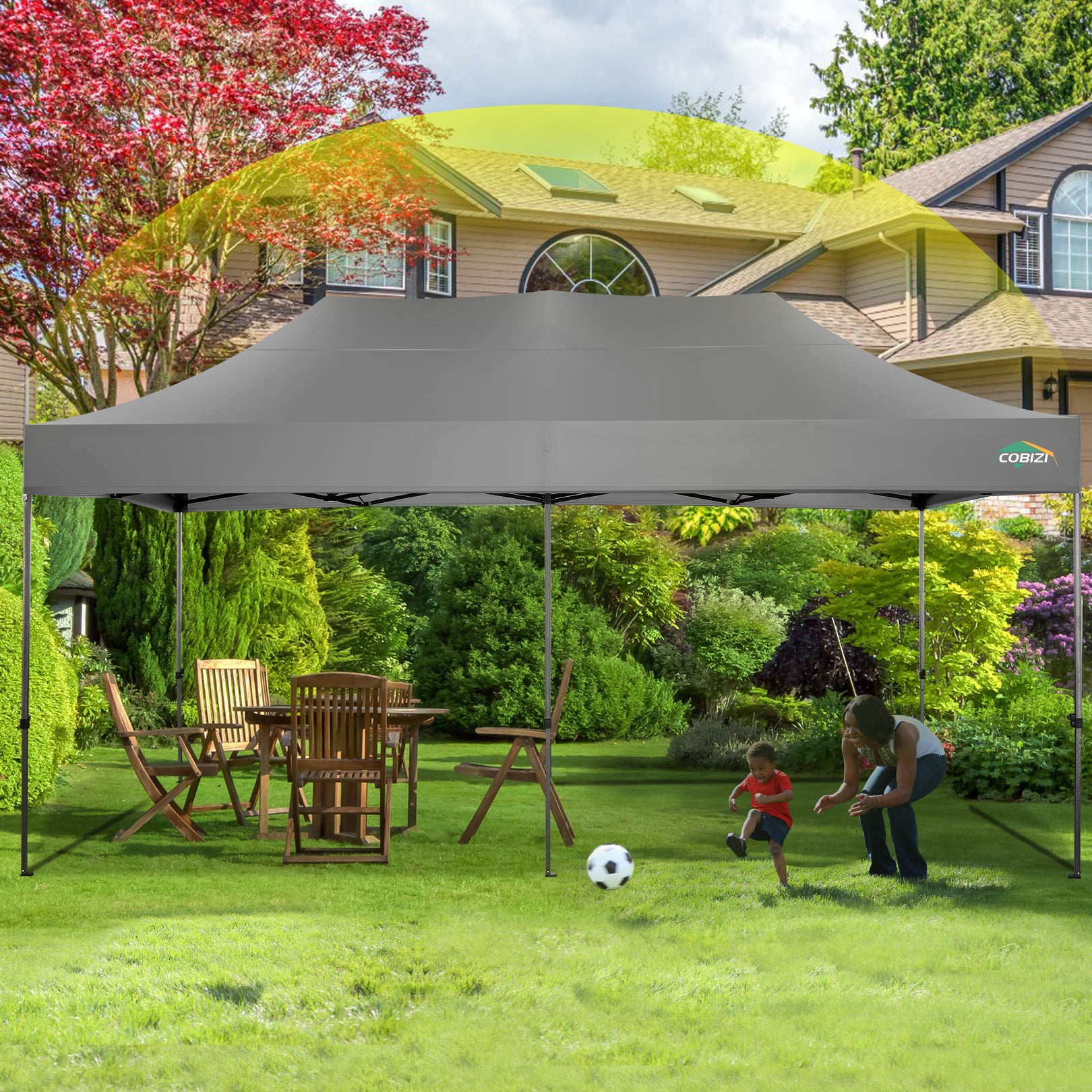 COBIZI 10'x20' Easy Pop Up Heavy Duty Canopy, Anti-UV & Waterproof SPC27