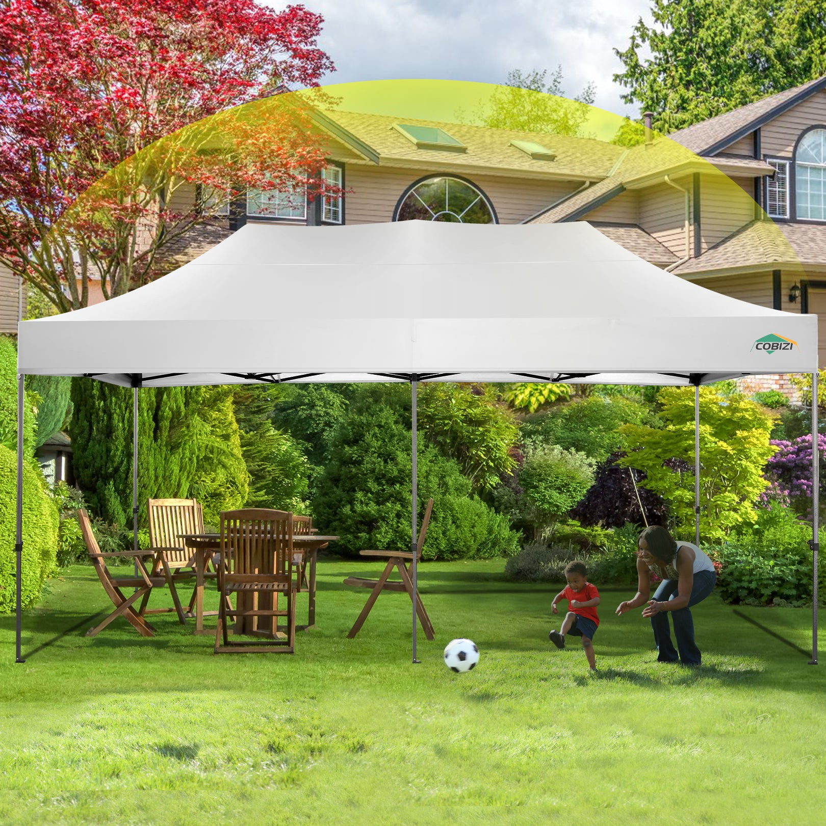 COBIZI 10'x20' Easy Pop Up Heavy Duty Canopy, Anti-UV & Waterproof SPC27