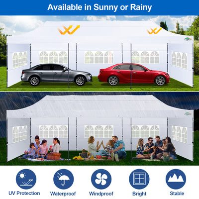 COBIZI 10'x30' Easy Pop Up Heavy Duty Large Canopy, Anti-UV & Waterproof SPC36