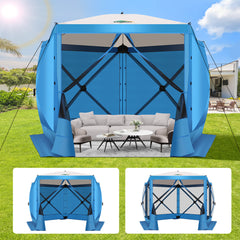 COBIZI 10'x10' Portable 5 Side Pop Up Canopy Screen House Tent, SPC000044M