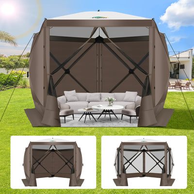 COBIZI 10'x10' Portable 5 Side Pop Up Canopy Screen House Tent, SPC000044M