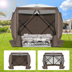 COBIZI 10'x10' Portable 5 Side Pop Up Canopy Screen House Tent, SPC000044M