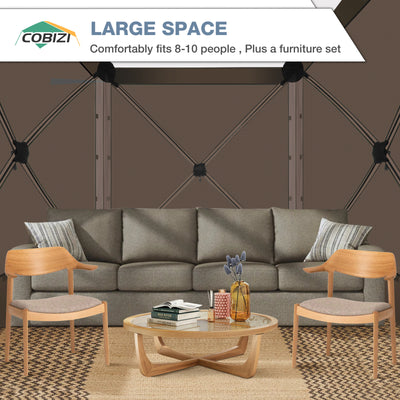COBIZI 6'x6' Portable 4 Sidewall Pop Up Canopy Screen Tent, SPC000044S