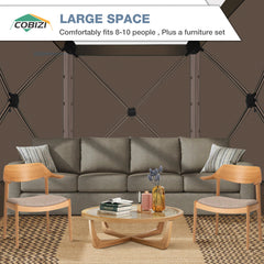 COBIZI 6'x6' Portable 4 Side Pop Up Canopy Screen Tent, SPC000044S