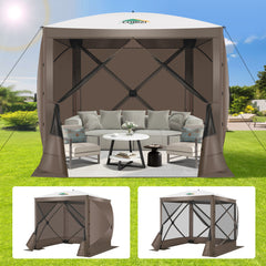 COBIZI 6'x6' Portable 4 Side Pop Up Canopy Screen Tent, SPC000044S