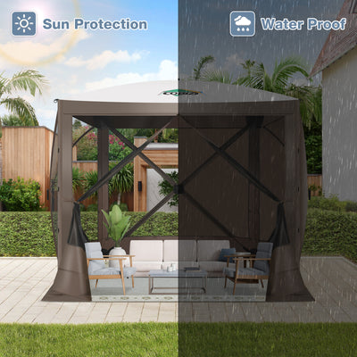 COBIZI 6'x6' Portable 4 Sidewall Pop Up Canopy Screen Tent, SPC000044S