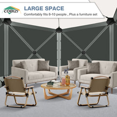 COBIZI 10'x10' Portable 5 Side Pop Up Canopy Screen House Tent, SPC000044M