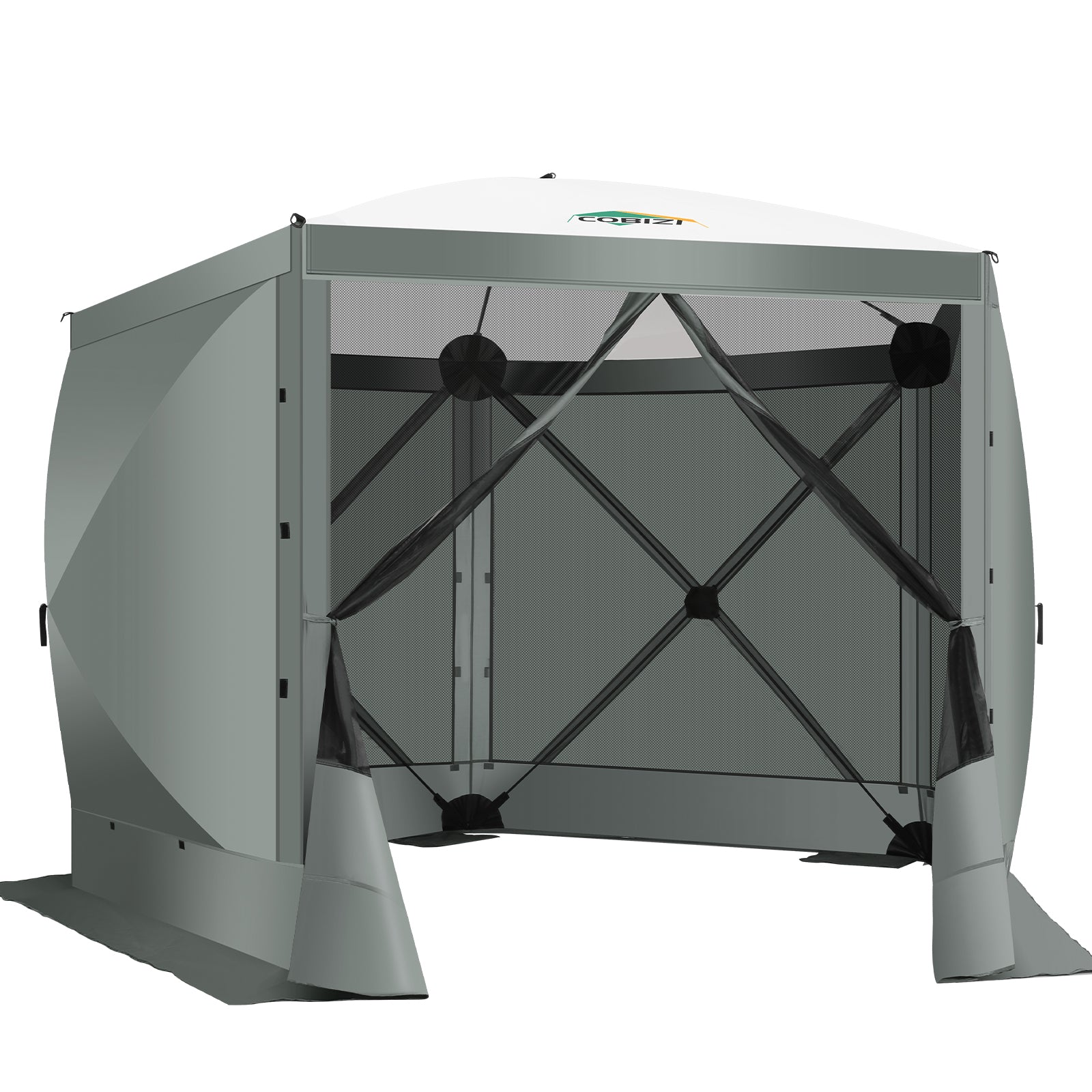 COBIZI 10'x10' Portable 5 Side Pop Up Canopy Screen House Tent, SPC000044M