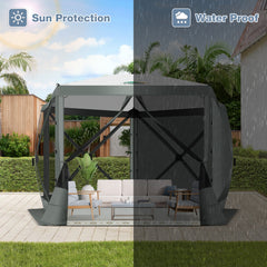 COBIZI 10'x10' Portable 5 Side Pop Up Canopy Screen House Tent, SPC000044M