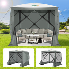 COBIZI 6'x6' Portable 4 Side Pop Up Canopy Screen Tent, SPC000044S