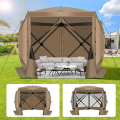 COBIZI 10'x10' Portable 5 Side Pop Up Canopy Screen House Tent, SPC000044M