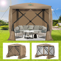 COBIZI 6'x6' Portable 4 Side Pop Up Canopy Screen Tent, SPC000044S