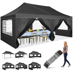 HOTEEL Canopy 10'x20' Pop Up Canopy Tent Heavy Duty Waterproof Adjustable Commercial Instant Canopy Outdoor Party Canopy Parties,Wedding,Outside Patio,Event,Backyard,Blue