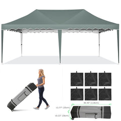HOTEEL Canopy 10'x20' Pop Up Canopy Tent Heavy Duty Waterproof Adjustable Commercial Instant Canopy Outdoor Party Canopy Parties,Wedding,Outside Patio,Event,Backyard,Blue
