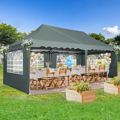 HOTEEL Canopy 10'x20' Pop Up Canopy Tent Heavy Duty Waterproof Adjustable Commercial Instant Canopy Outdoor Party Canopy Parties,Wedding,Outside Patio,Event,Backyard,Blue