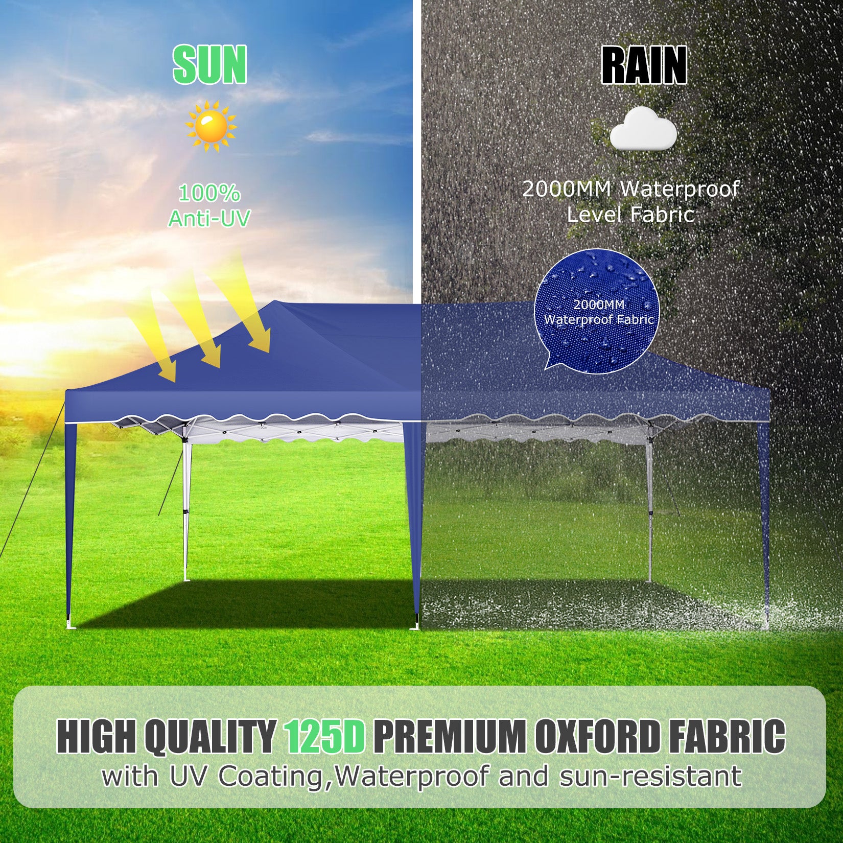 HOTEEL 10'x20' Pop Up Canopy Tent,Outdoor Canopy with Wheeled Bag,for Parties,Wedding,Backyard,Camping