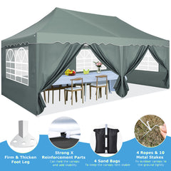 HOTEEL Canopy 10'x20' Pop Up Canopy Tent Heavy Duty Waterproof Adjustable Commercial Instant Canopy Outdoor Party Canopy Parties,Wedding,Outside Patio,Event,Backyard,Blue