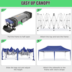 HOTEEL 10'x20' Pop Up Canopy Tent,Outdoor Canopy with Wheeled Bag,for Parties,Wedding,Backyard,Camping