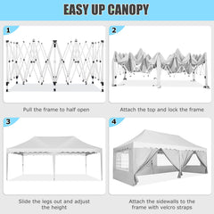 HOTEEL Canopy 10'x20' Pop Up Canopy Tent Heavy Duty Waterproof Adjustable Commercial Instant Canopy Outdoor Party Canopy Parties,Wedding,Outside Patio,Event,Backyard,Blue