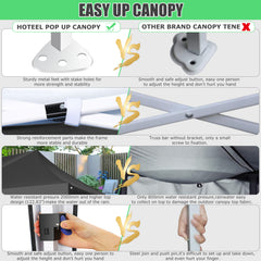 COBIZI 10x20 Pop Up Canopy Tents for Parties, Easy Up Canopy with Sidewalls Waterproof, Event Gazebo Canopy with Wheeled Bag & 4 Sandbags, Outdoor Tent for Patio,Wedding, Backyard, Camping, Black