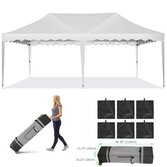 HOTEEL Canopy 10'x20' Pop Up Canopy Tent Heavy Duty Waterproof Adjustable Commercial Instant Canopy Outdoor Party Canopy Parties,Wedding,Outside Patio,Event,Backyard,Blue