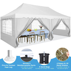 HOTEEL Canopy 10'x20' Pop Up Canopy Tent Heavy Duty Waterproof Adjustable Commercial Instant Canopy Outdoor Party Canopy Parties,Wedding,Outside Patio,Event,Backyard,Blue