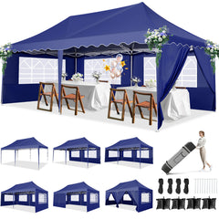 HOTEEL Canopy 10'x20' Pop Up Canopy Tent Heavy Duty Waterproof Adjustable Commercial Instant Canopy Outdoor Party Canopy Parties,Wedding,Outside Patio,Event,Backyard
