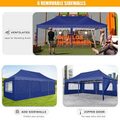 HOTEEL 10x20 Pop up Canopy Tents with Removeble Sidewalls,Outdoor Gazebo with Wheeled Bag & 4 Sandbags,for Patio,Wedding,Backyard,Camping,Parties,Event