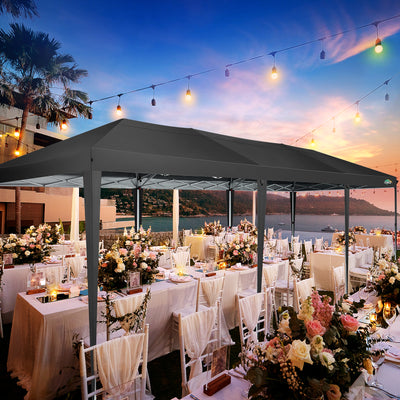 COBIZI 10'x30' Pop up Canopy with 6 Sidewalls & Carry Bag, Black SPC204