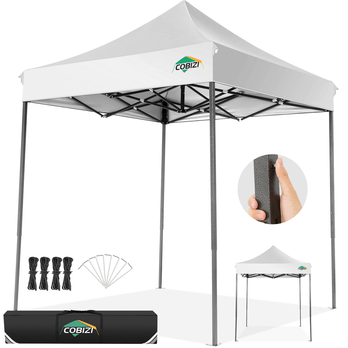 COBIZI 6.5'x6.5' Pop up Canopy with Carry Bag, SPC93
