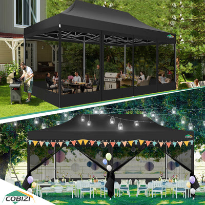 COBIZI 10'x20' Heavy Duty Canopy Gazebo, Ez up with 6 Netting Sidewalls SPC97