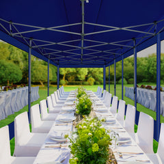 COBIZI 10'x30' Heavy Duty Canopy Tent, Pop up Gazebo with Netting Screened ,Waterproof Ez up Canopy with Sidewalls, Outdoor Instant Party Tent for Backyard,Dark Blue